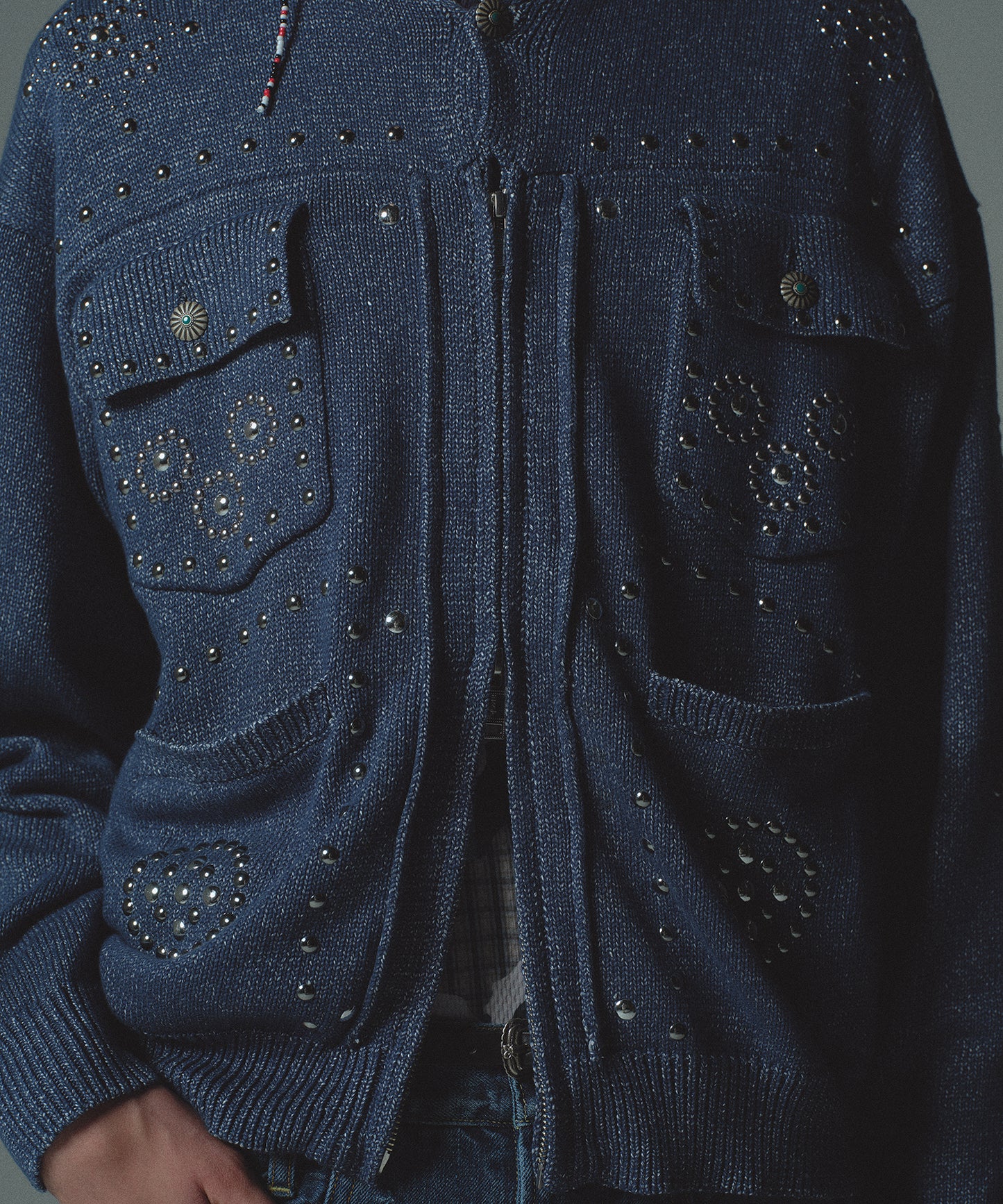 KNIT STUDS CARDIGAN