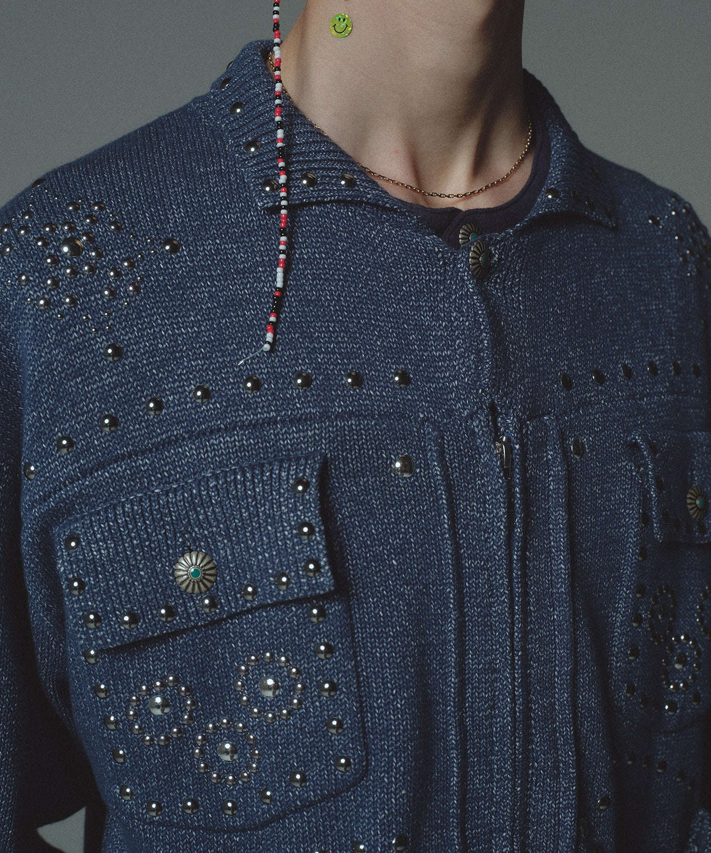 KNIT STUDS CARDIGAN