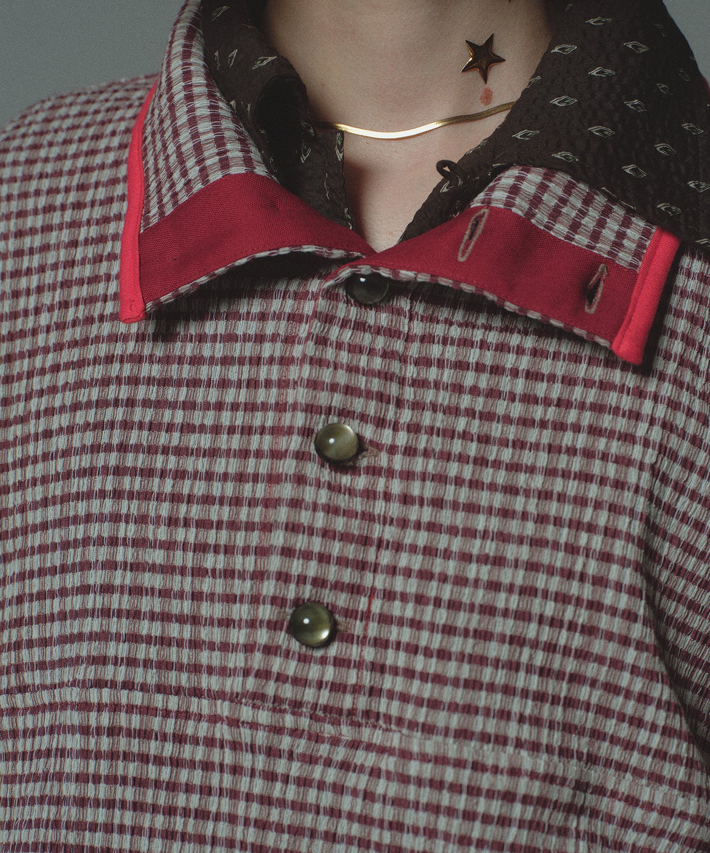 CHECK BLOUSE TEE