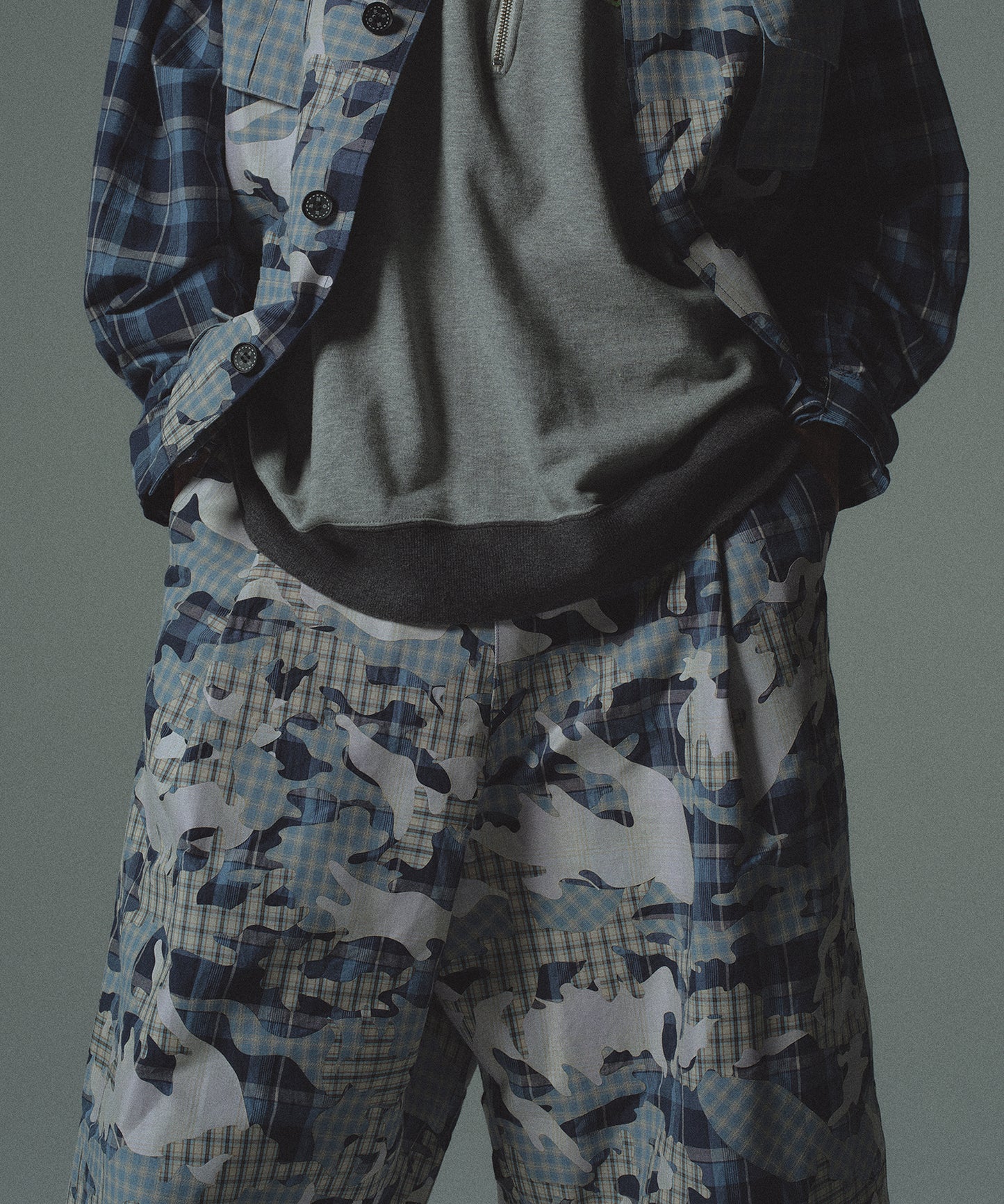 CHECK CAMO SHORT PANTS