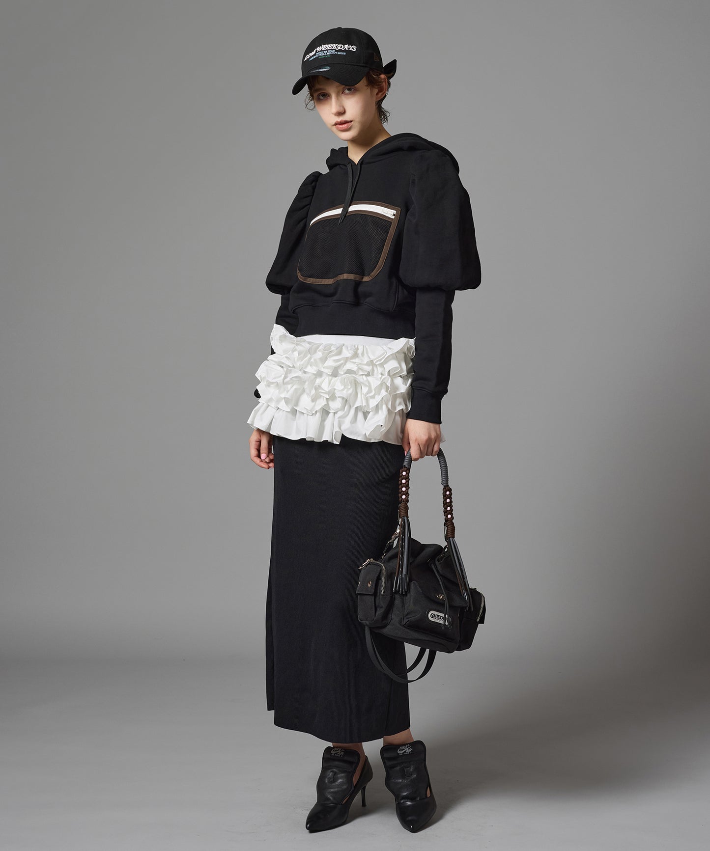 MESH POCKET PUFF SLEEVE PARKER