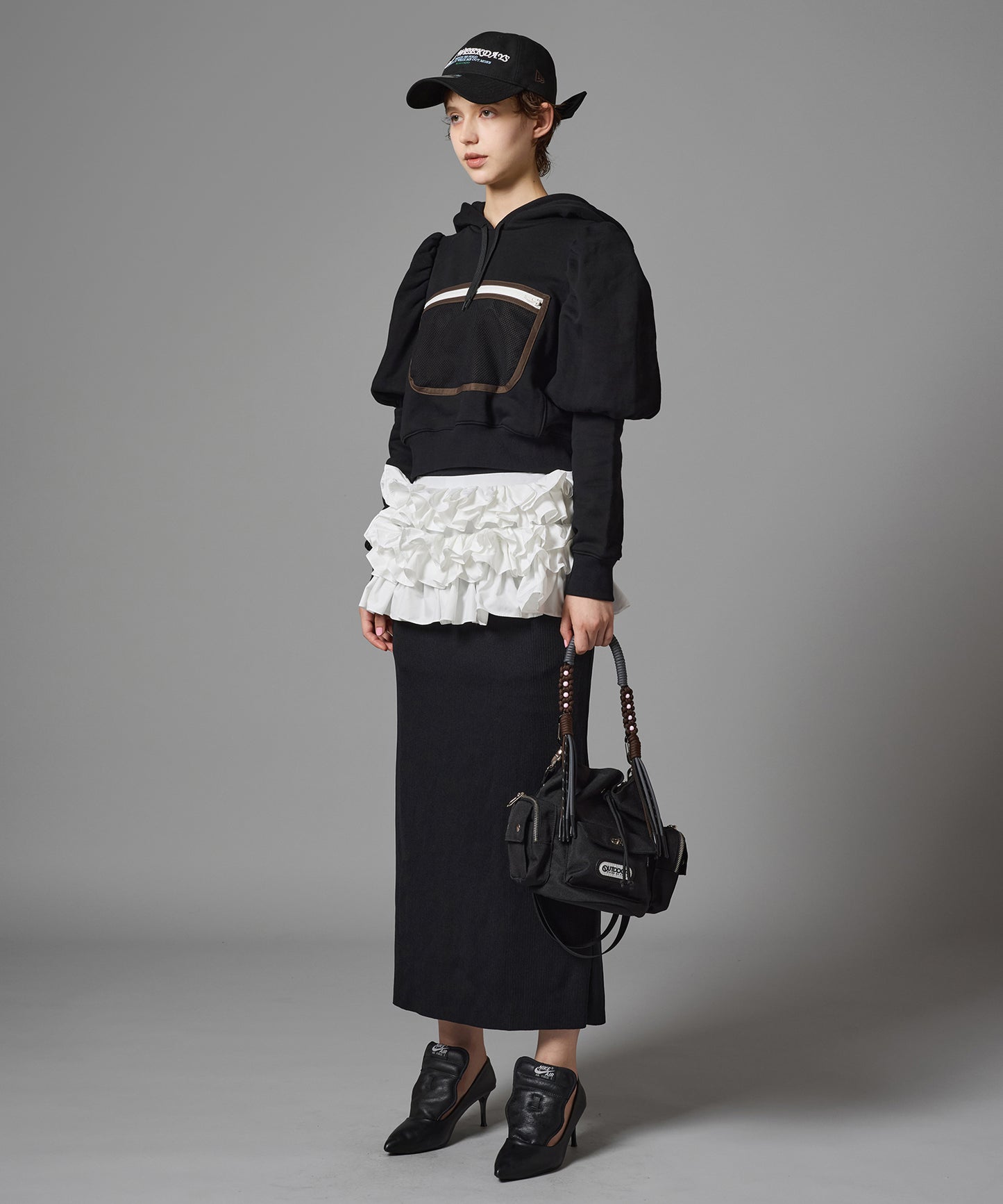 MESH POCKET PUFF SLEEVE PARKER