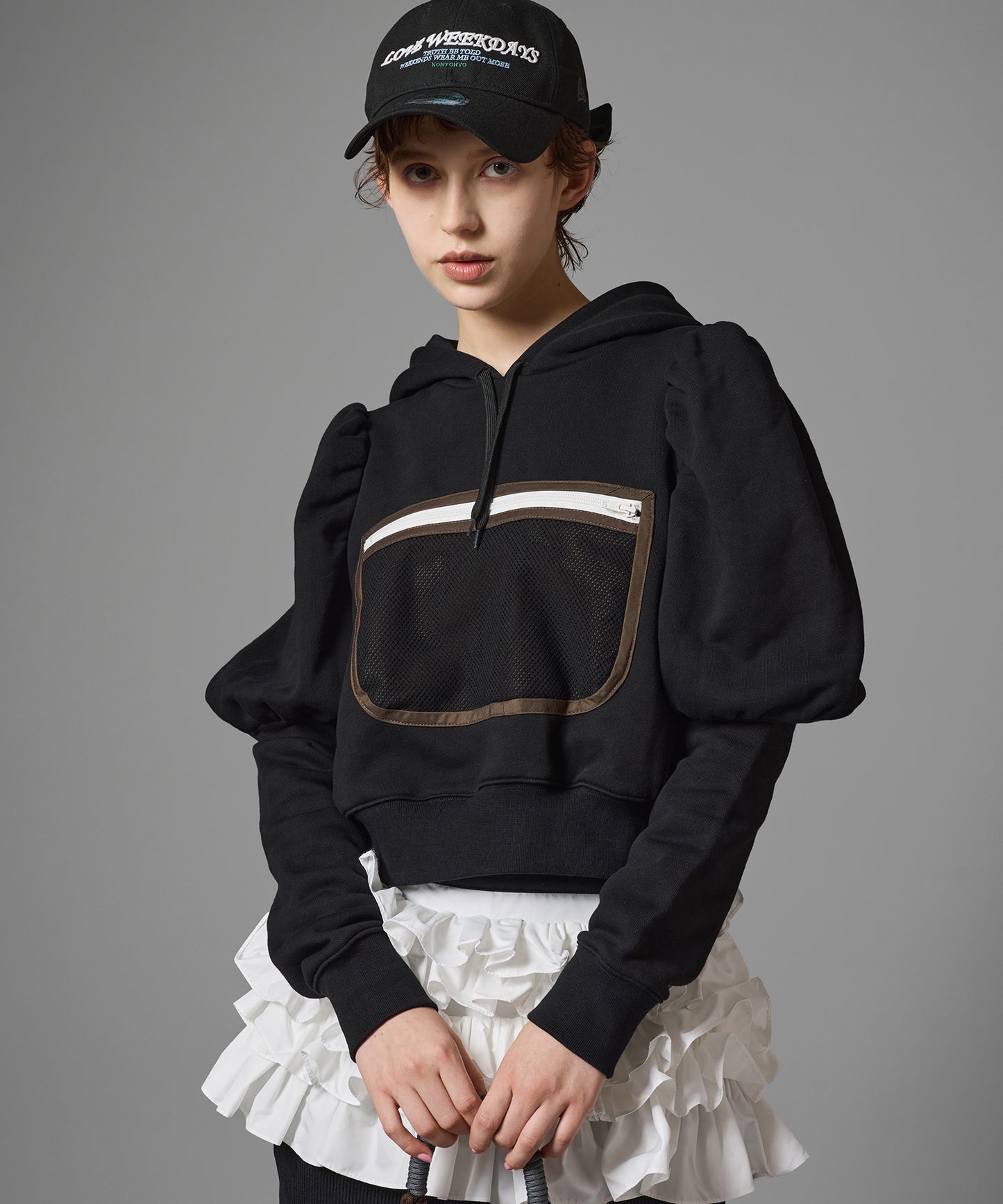 MESH POCKET PUFF SLEEVE PARKER