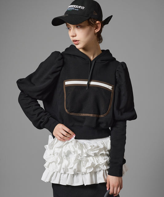 MESH POCKET PUFF SLEEVE PARKER