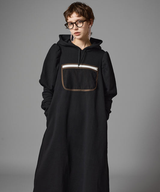 MESH POCKET PUFFSLEEVE ONE-PIECE