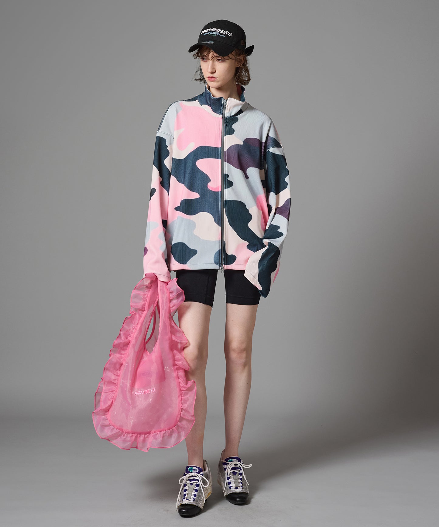PRINT RIB ZIP-UP BLOUSON