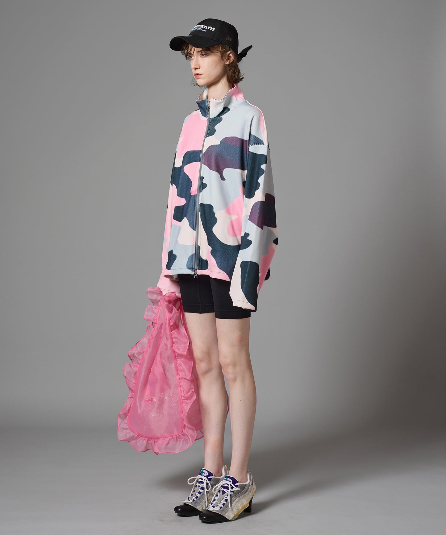 PRINT RIB ZIP-UP BLOUSON