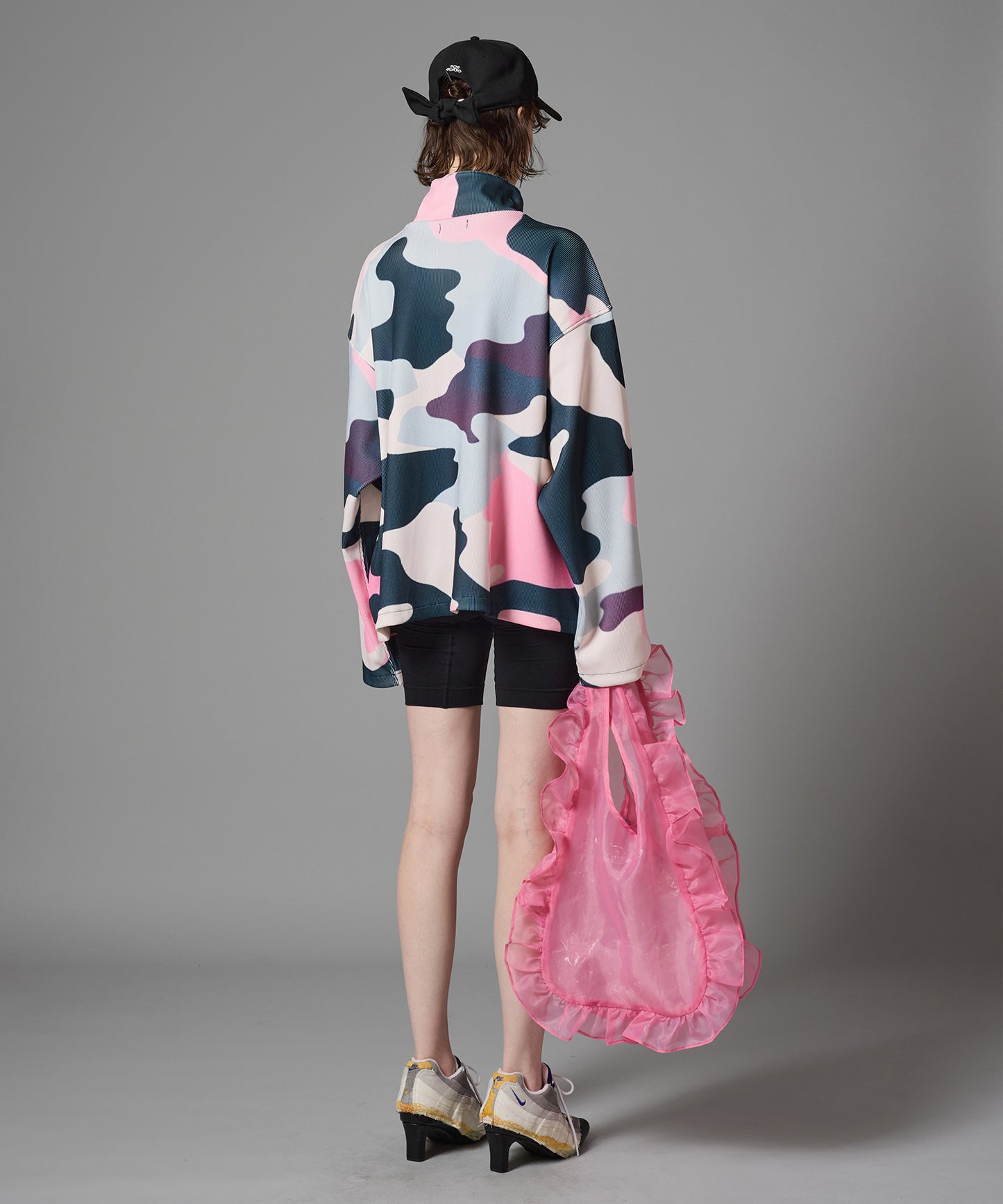 PRINT RIB ZIP-UP BLOUSON