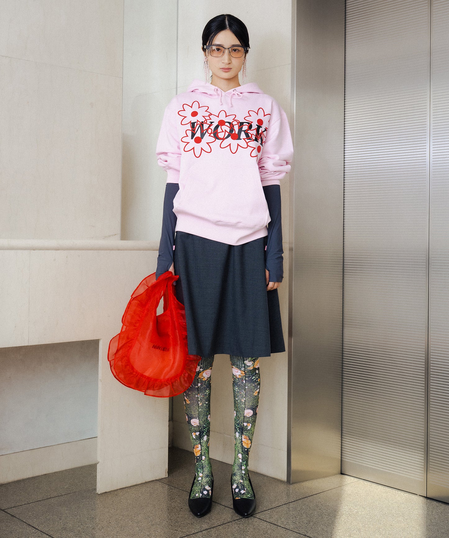 PRINT PULLOVER PARKER(WORK)
