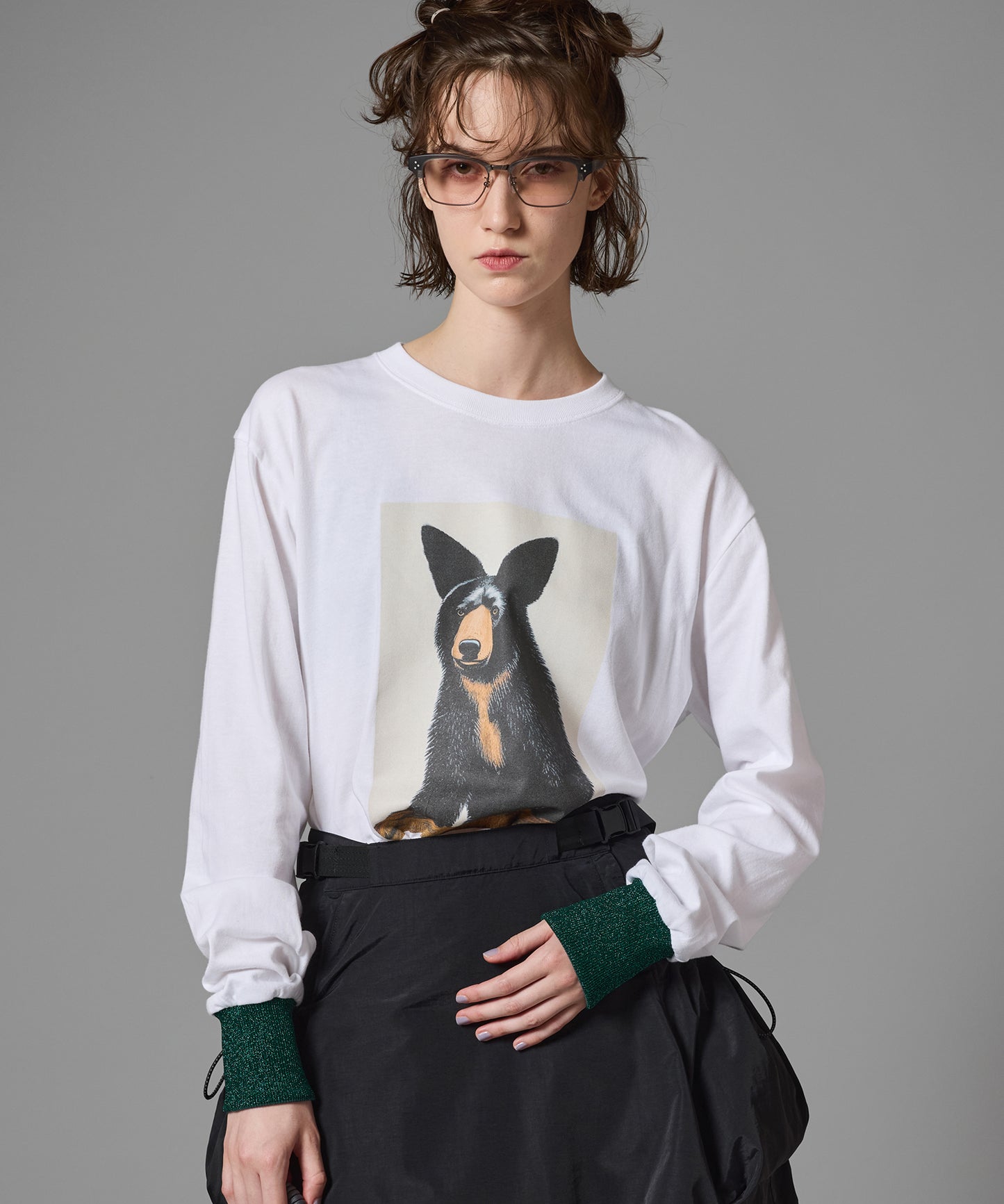PRINT L/S T-SHIRT(BEAR)