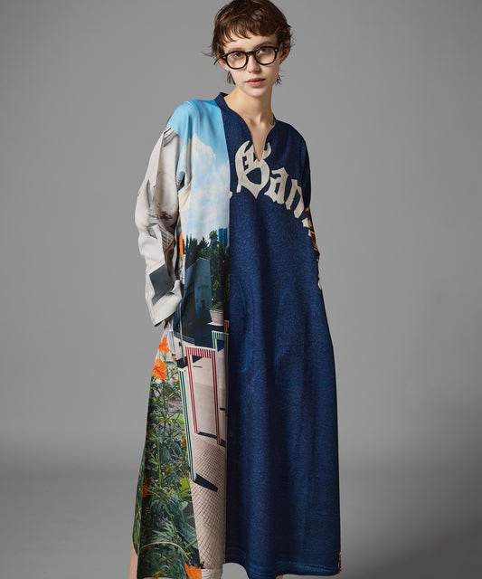 DIRECT PRINT PULLOVER ONE-PIECE