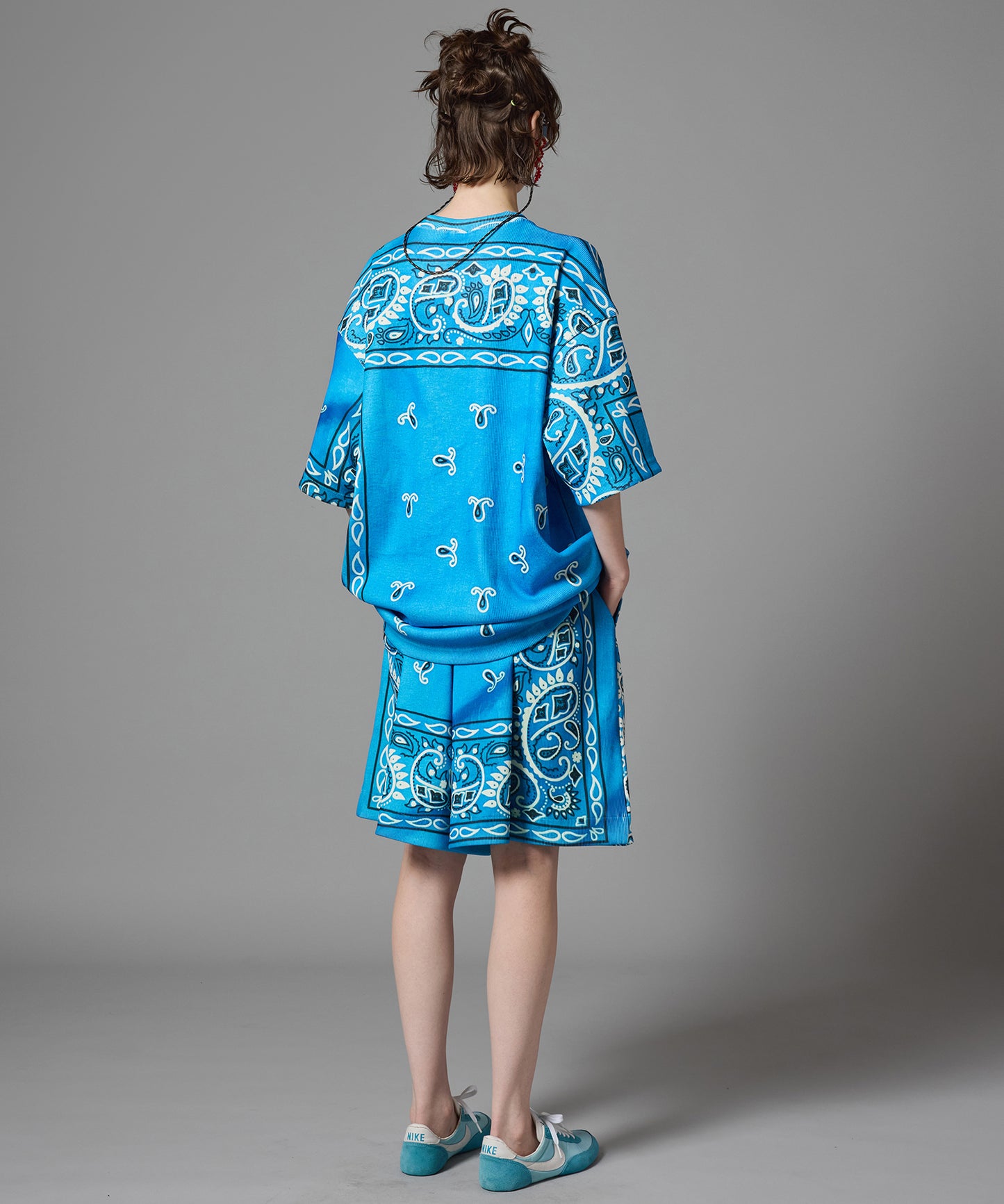 PRINT RIB WIDE SHORTS