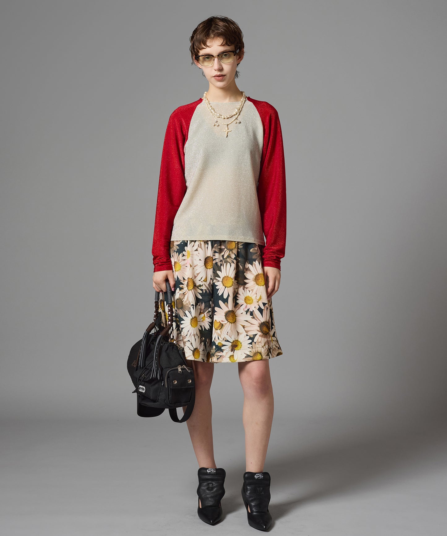 PRINT RIB WIDE SHORTS