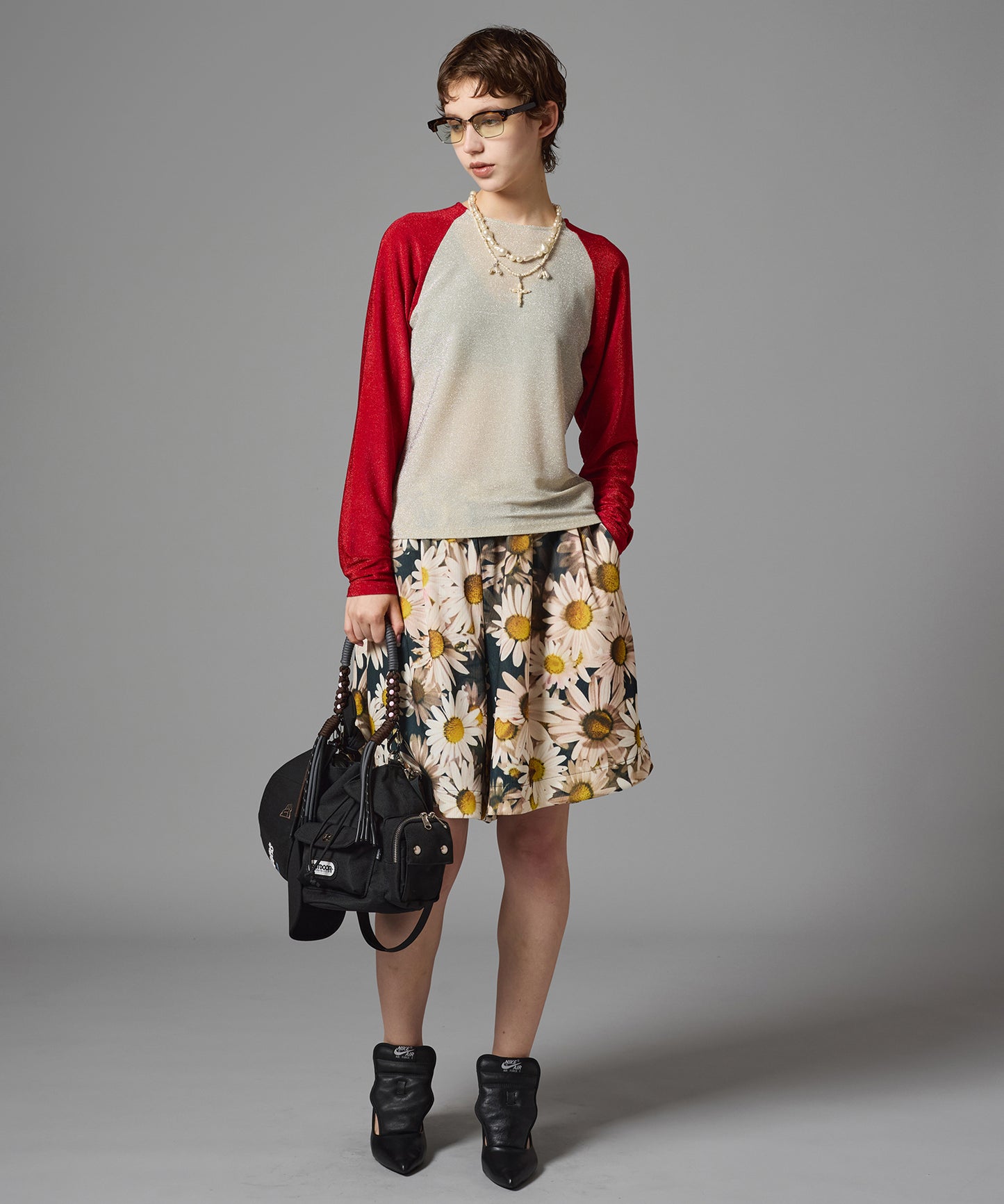 PRINT RIB WIDE SHORTS
