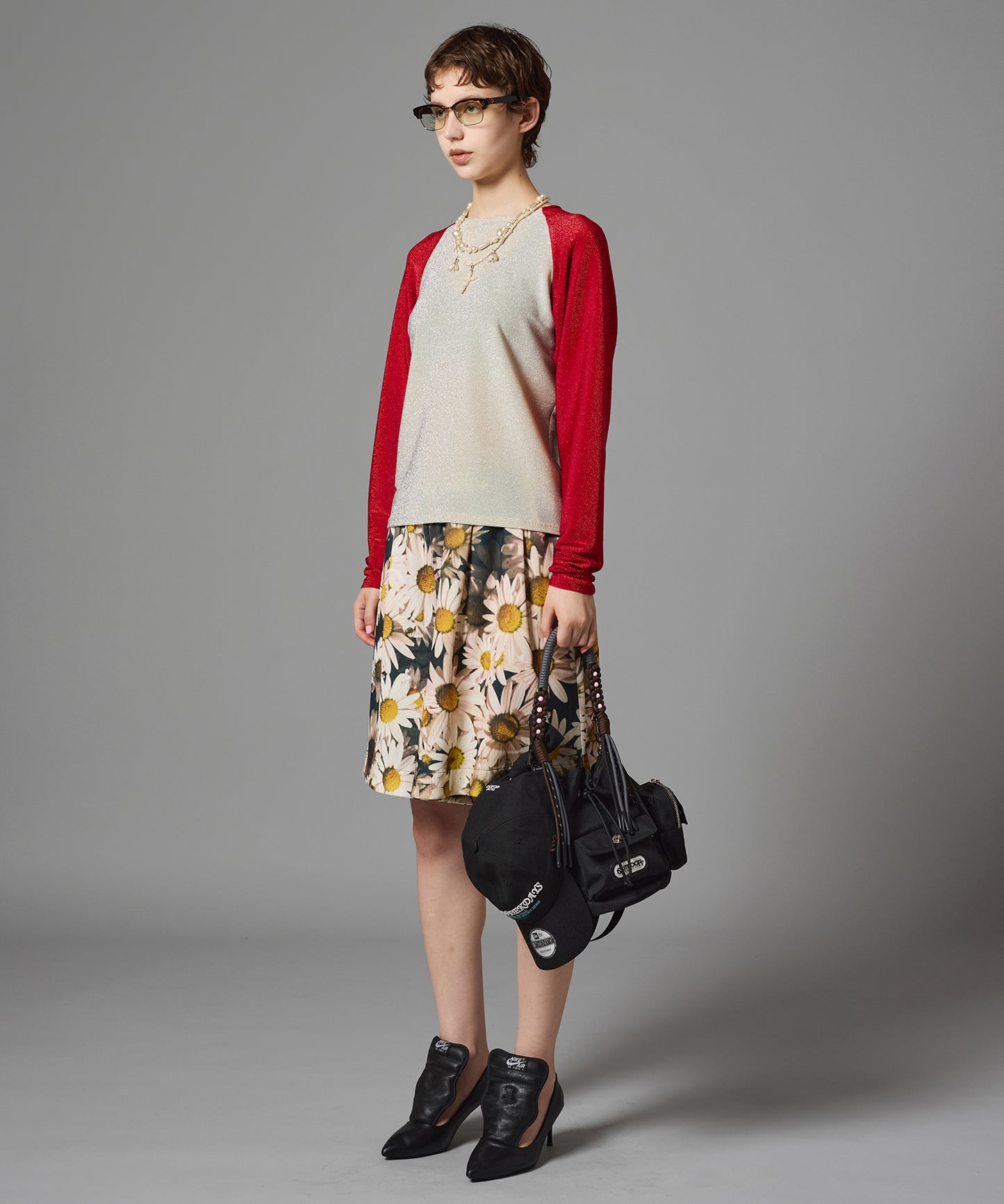 PRINT RIB WIDE SHORTS