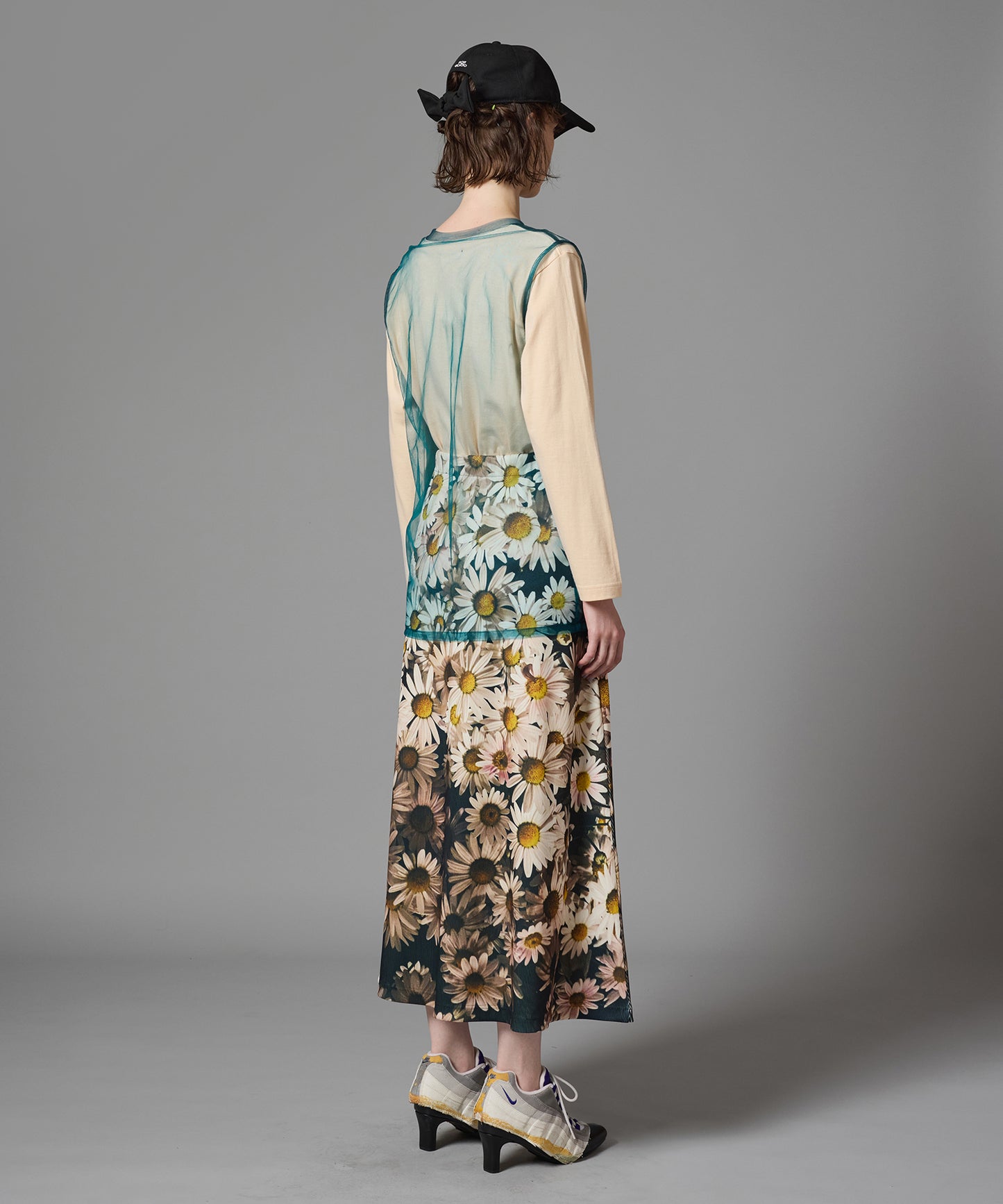 PRINT RIB LONG SKIRT