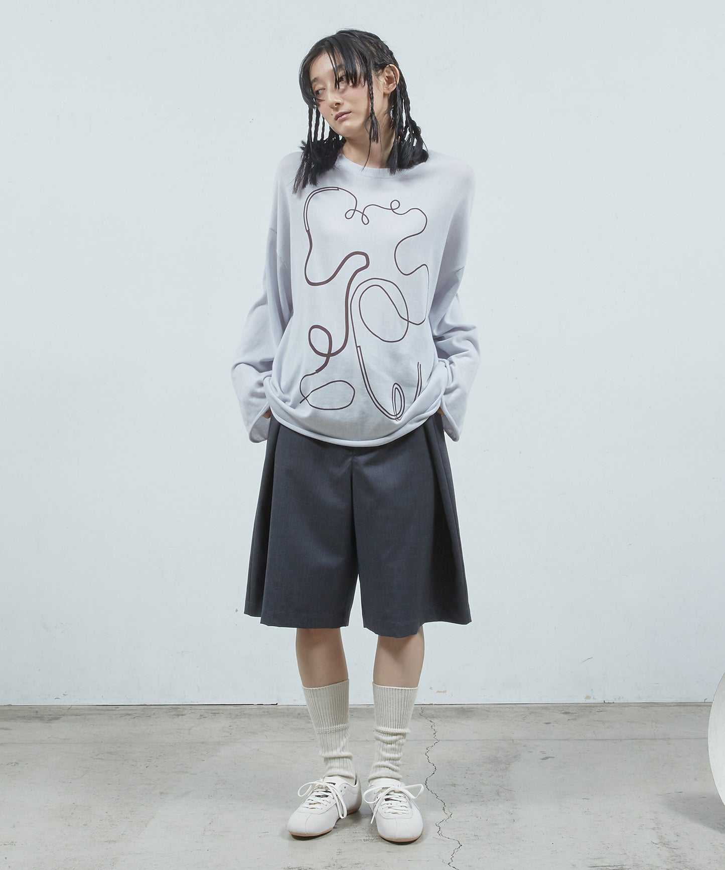 ステッチプリントロング SLニットPO