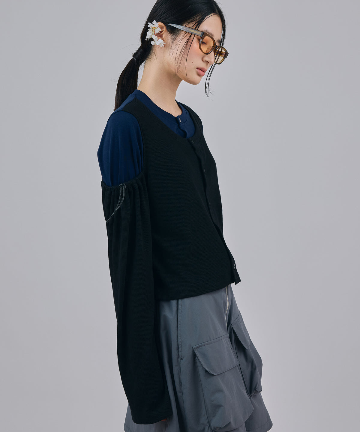 2WAY LAYERED CARDIGAN