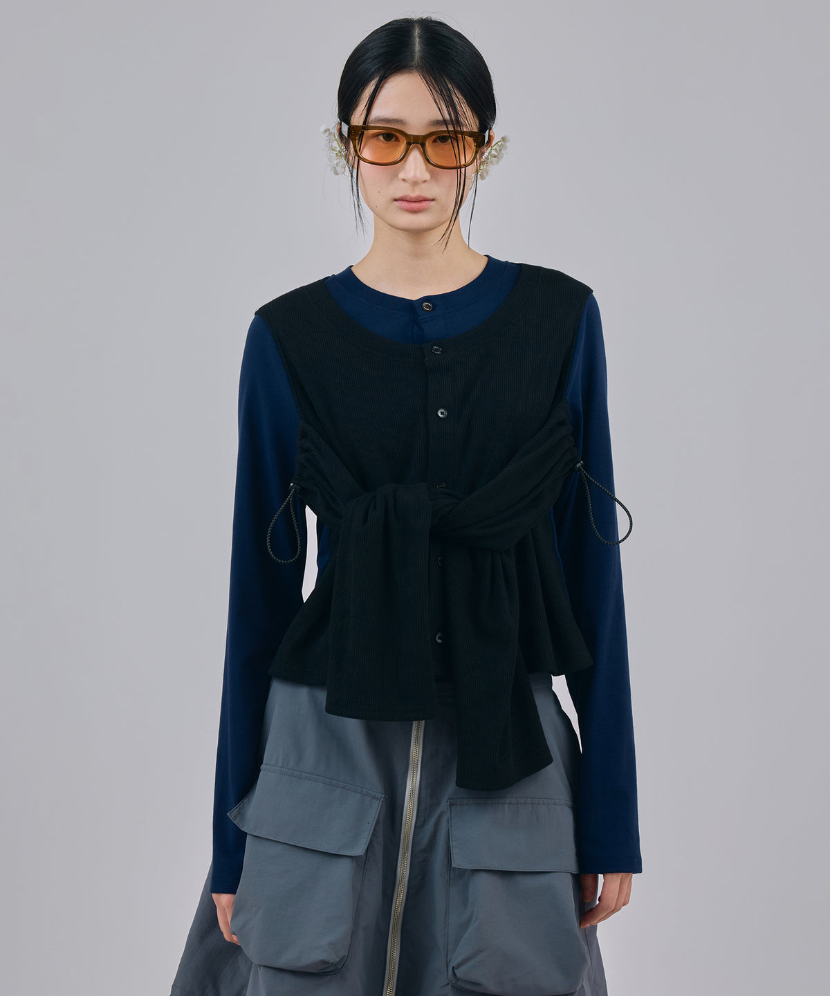 2WAY LAYERED CARDIGAN