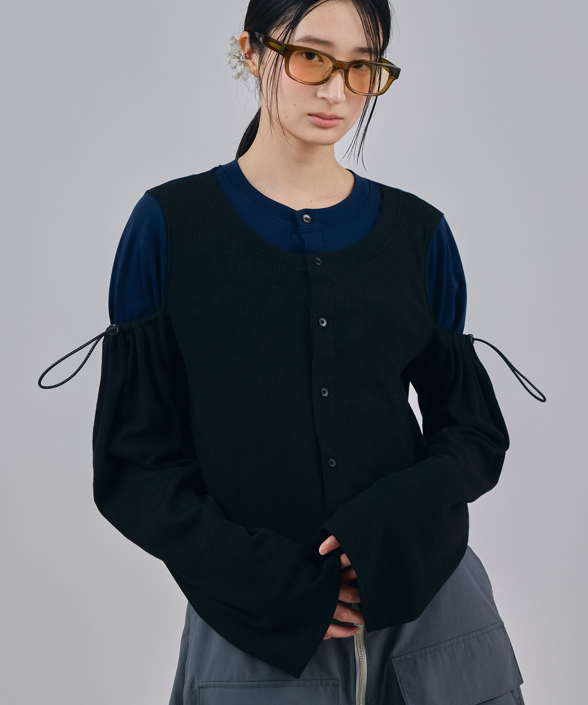 2WAY LAYERED CARDIGAN