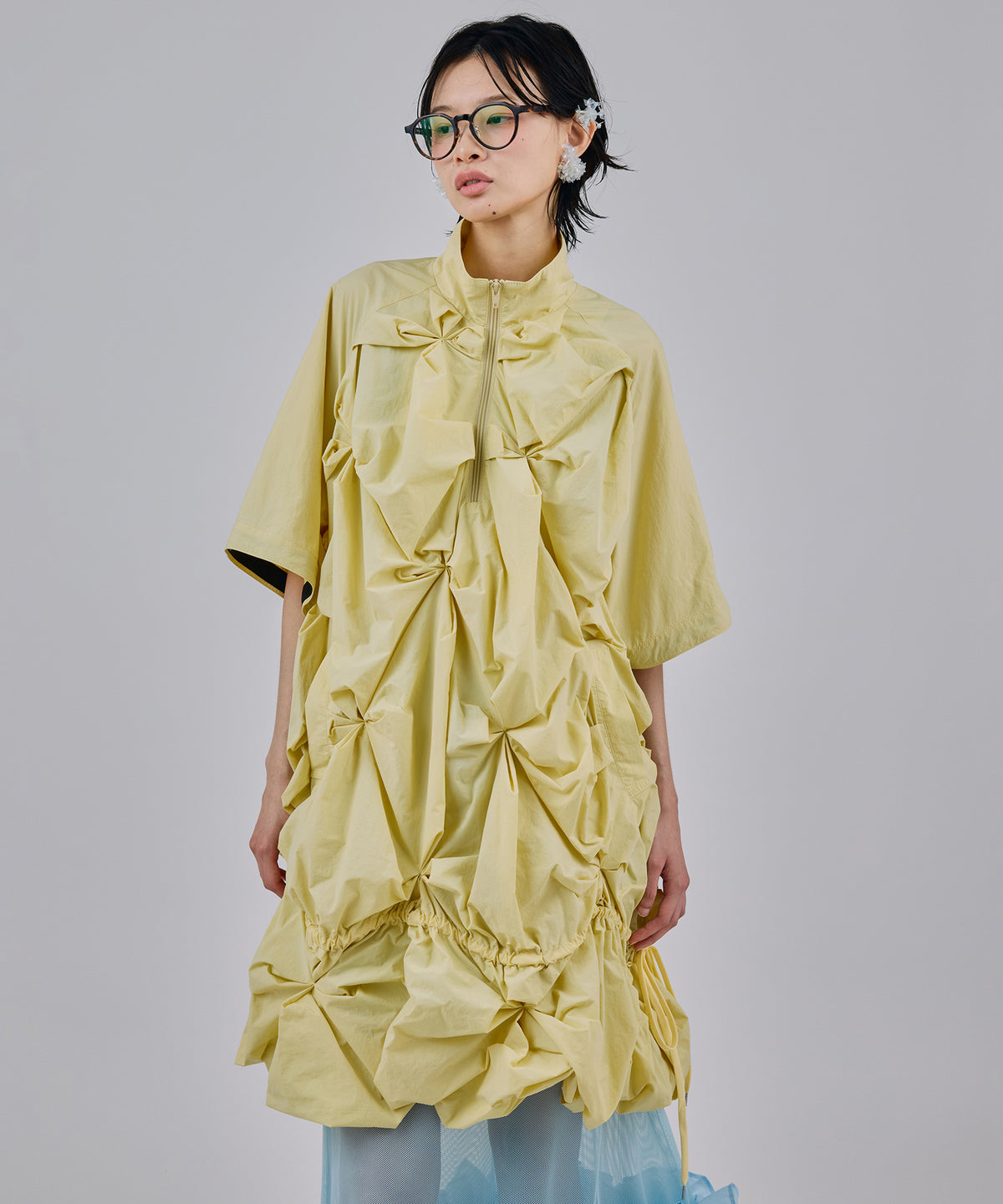 2WAY FLOWER SMOCKING ANORAK