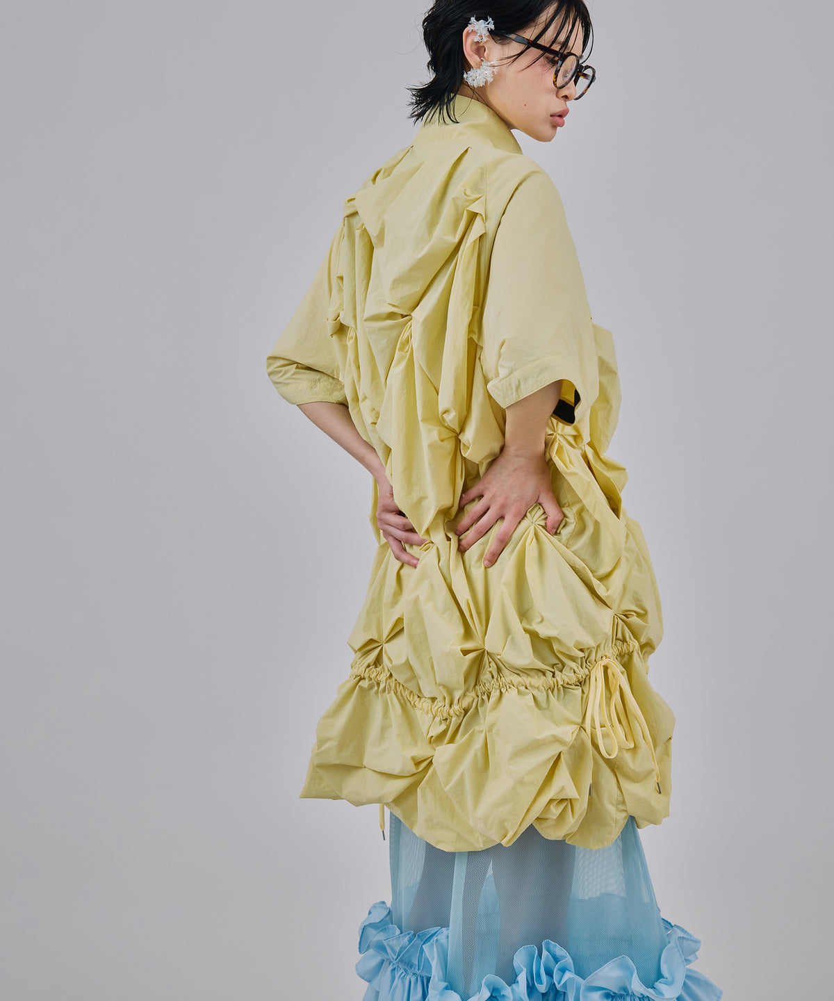 2WAY FLOWER SMOCKING ANORAK