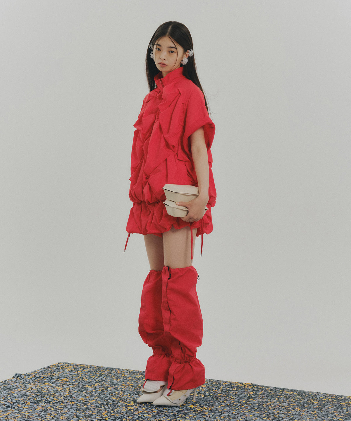 2WAY FLOWER SMOCKING ANORAK