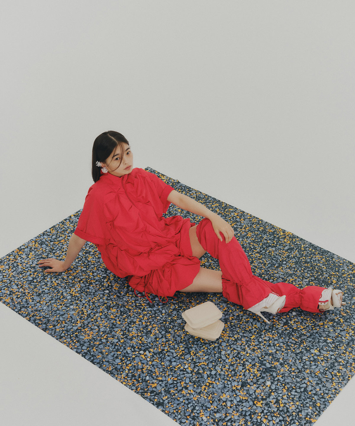 2WAY FLOWER SMOCKING ANORAK