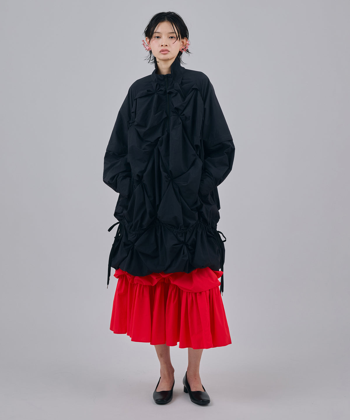 2WAY FLOWER SMOCKING ANORAK