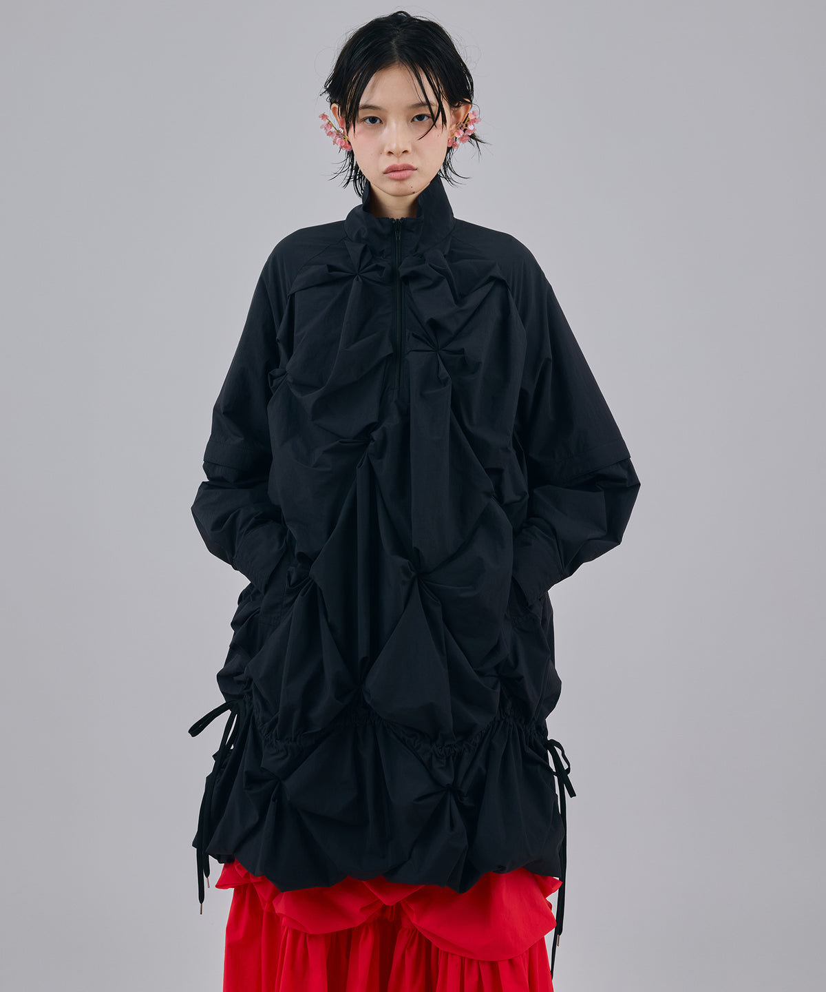 2WAY FLOWER SMOCKING ANORAK