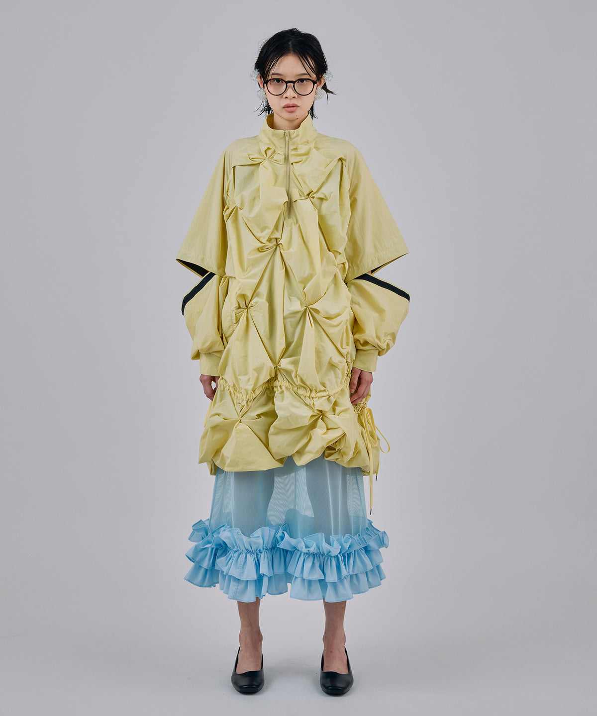 2WAY FLOWER SMOCKING ANORAK