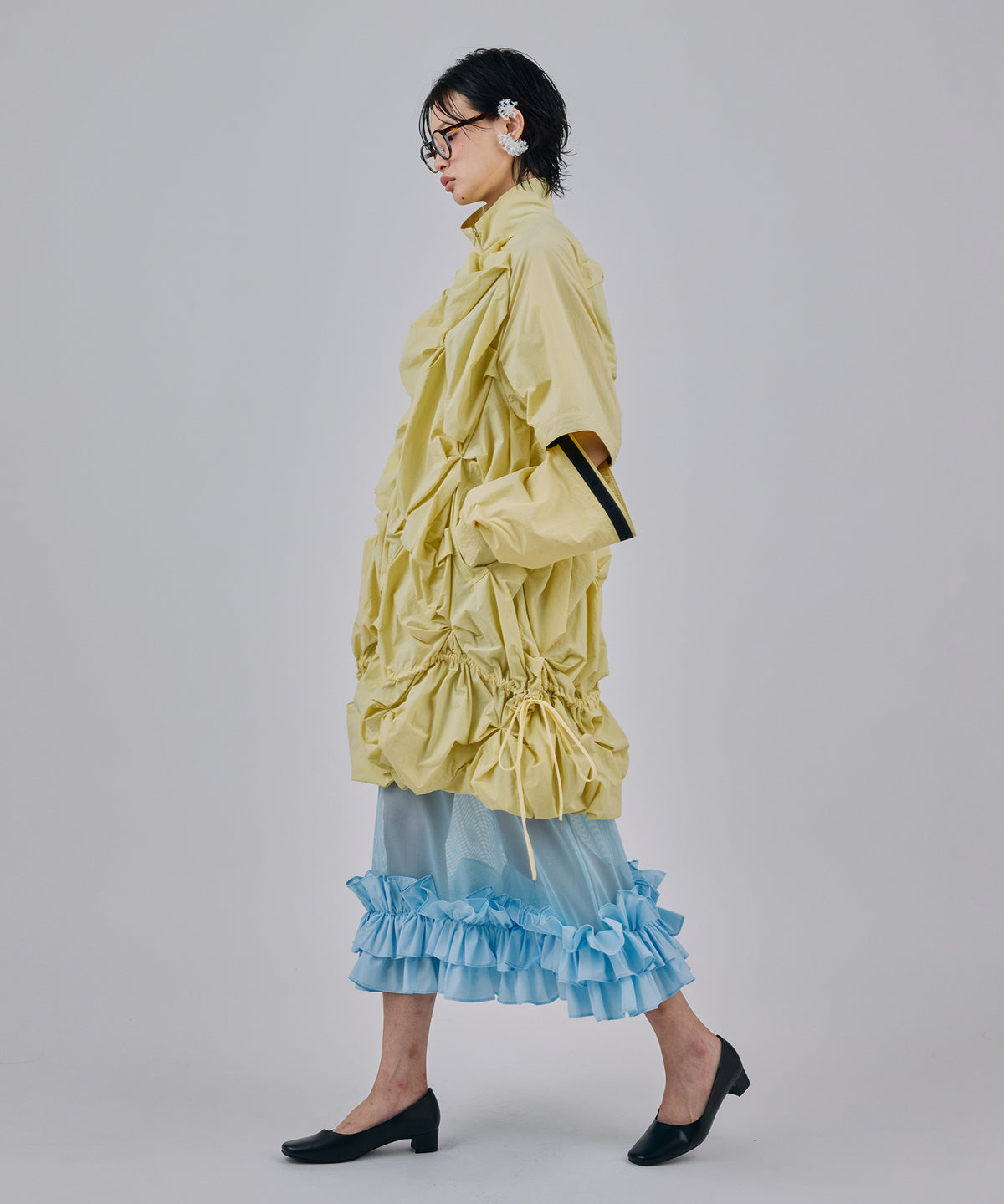 2WAY FLOWER SMOCKING ANORAK