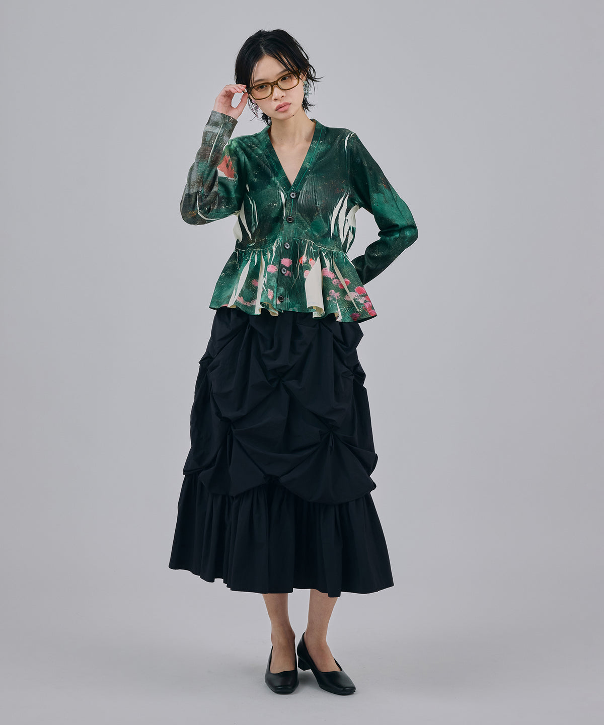 FLOWER SMOCKING SKIRT