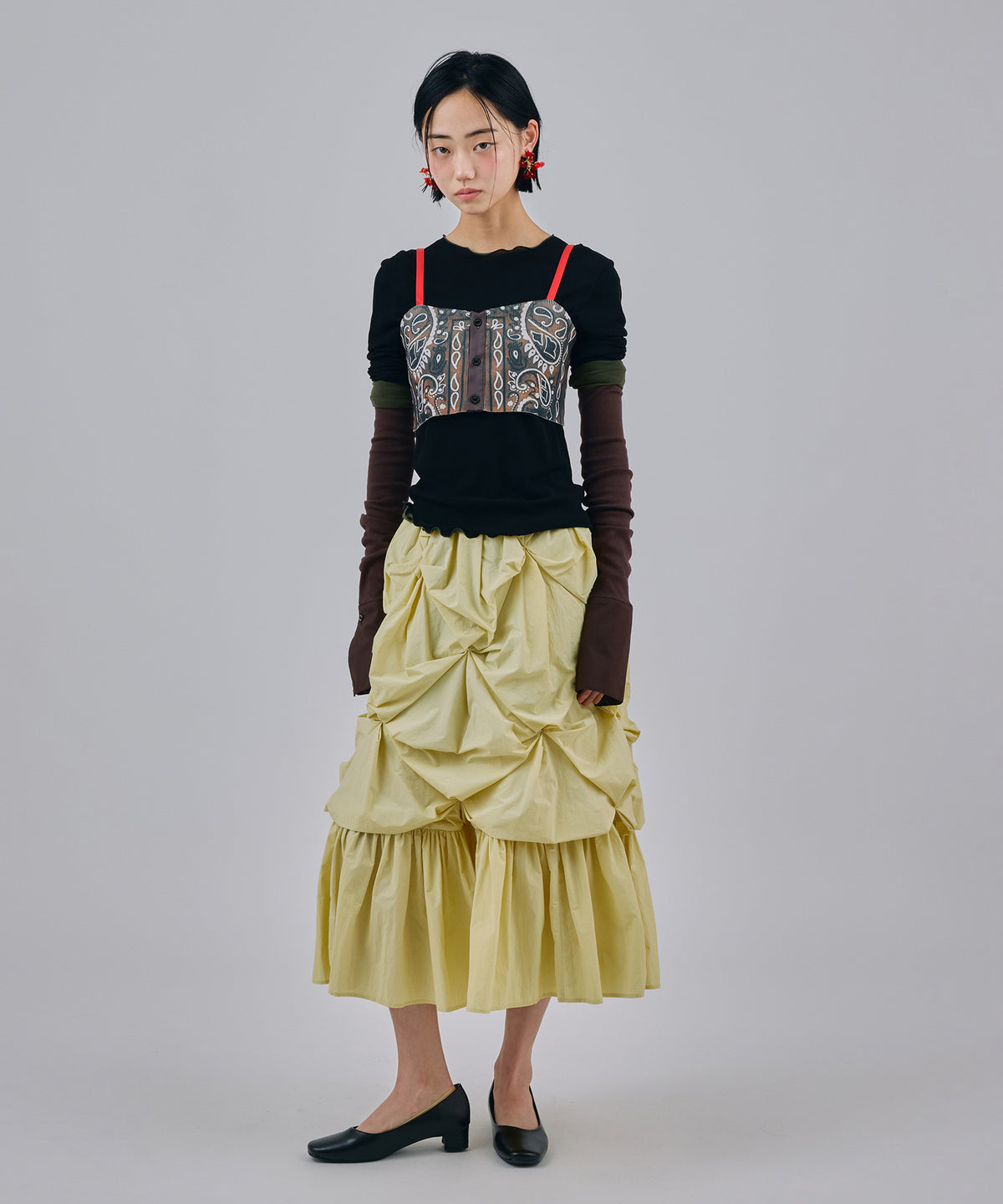 FLOWER SMOCKING SKIRT