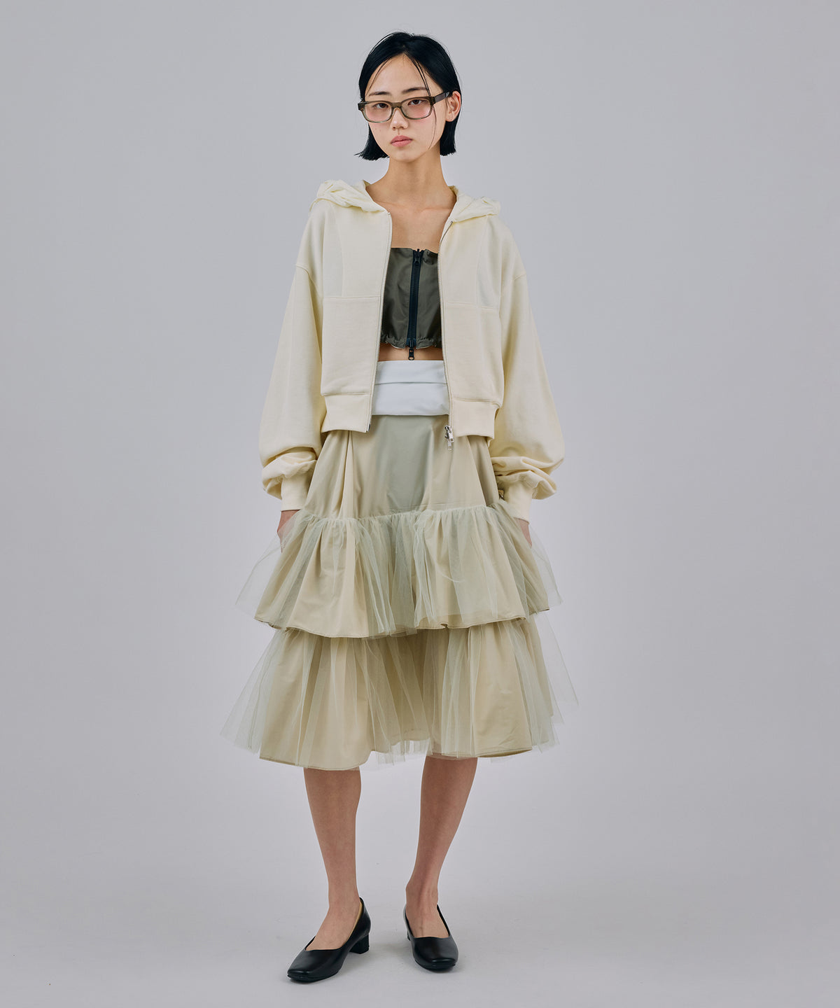 FLOWER SMOCKING HOODIE