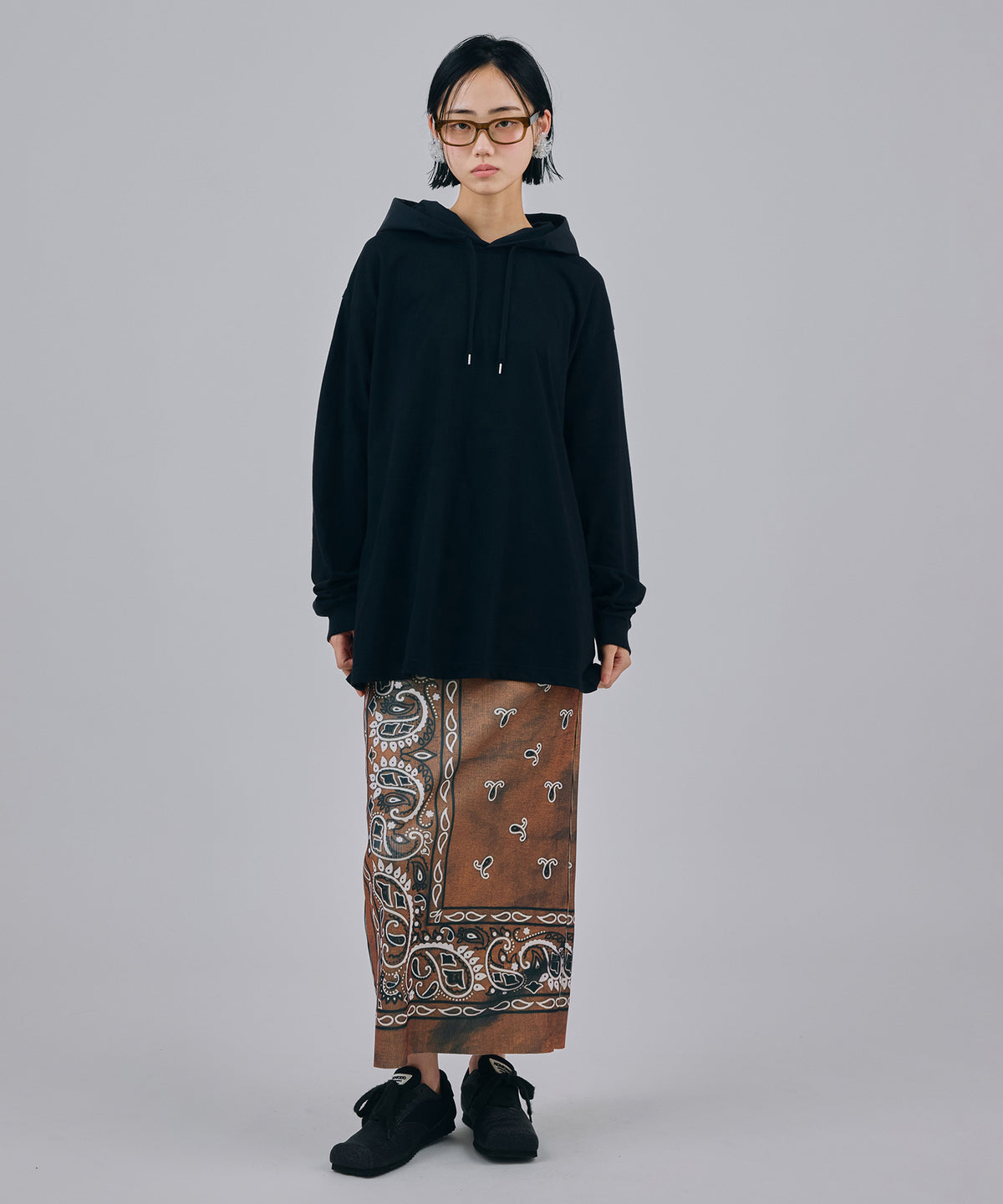 NYLON HOOD LONG T-SHIRT
