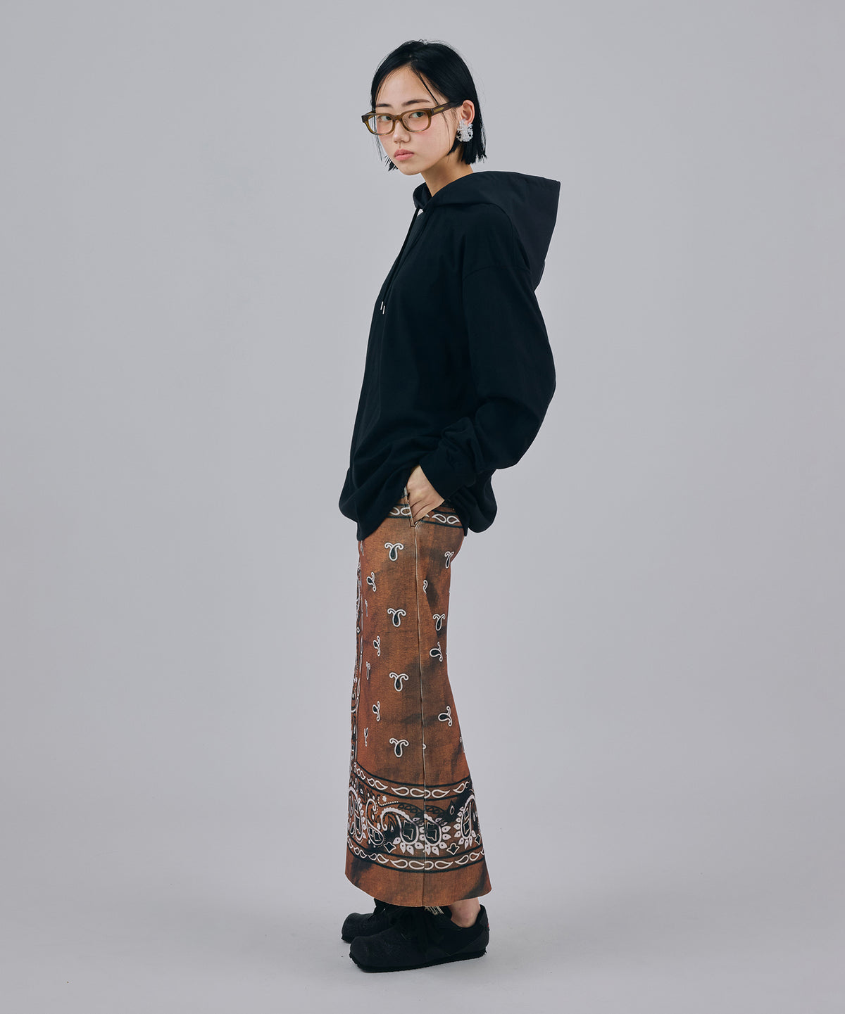 PRINT RIB SKIRT