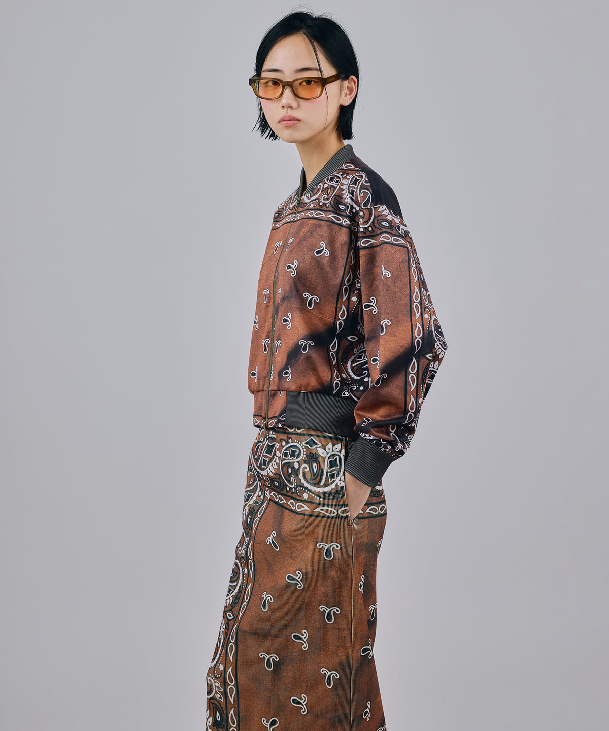 PRINT RIB SKIRT