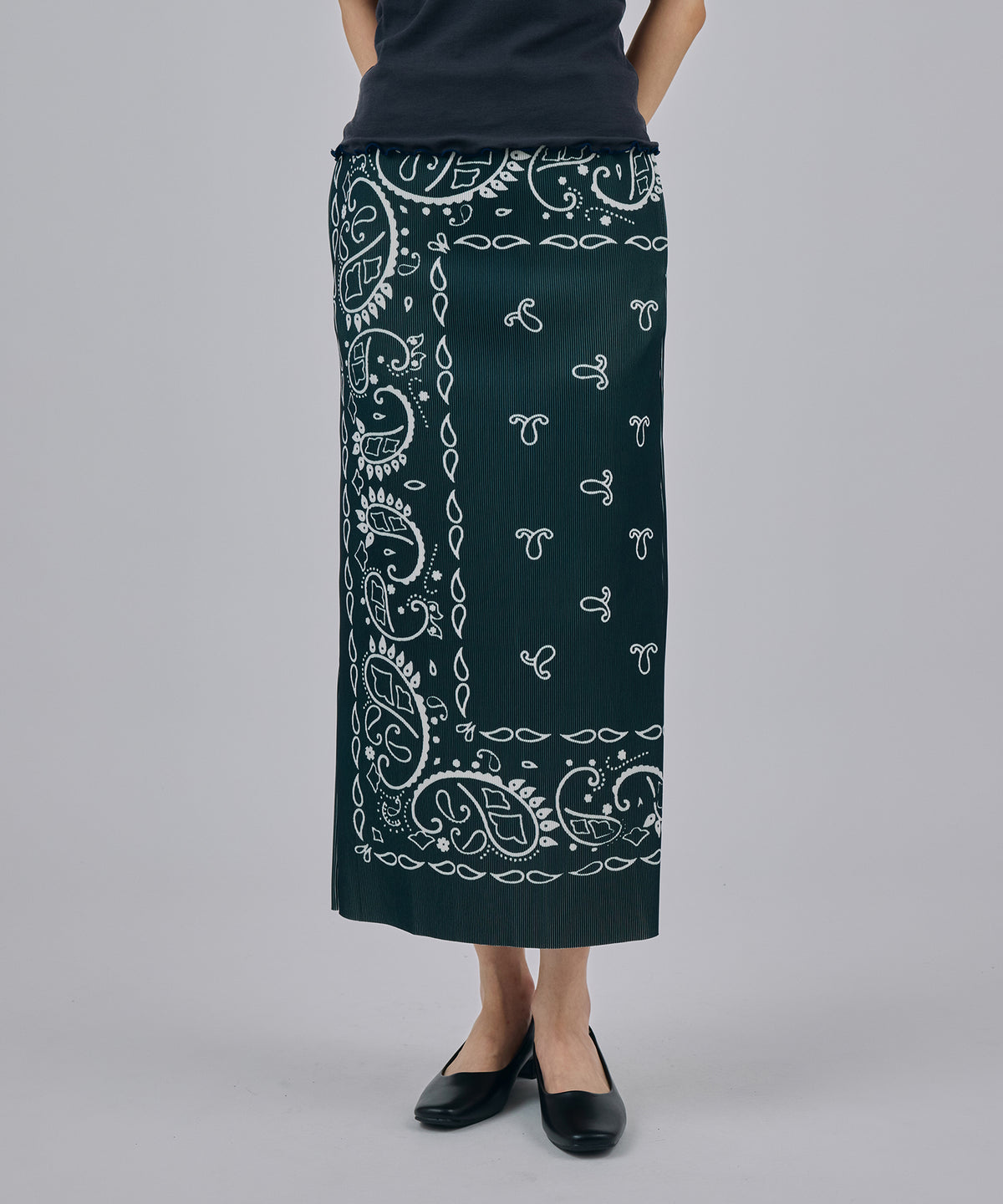 PRINT RIB SKIRT