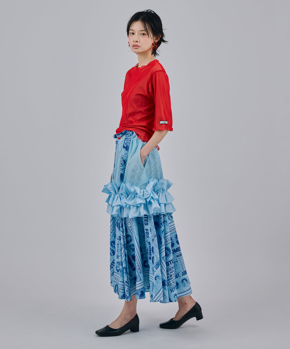 PRINT RIBBON SKIRT