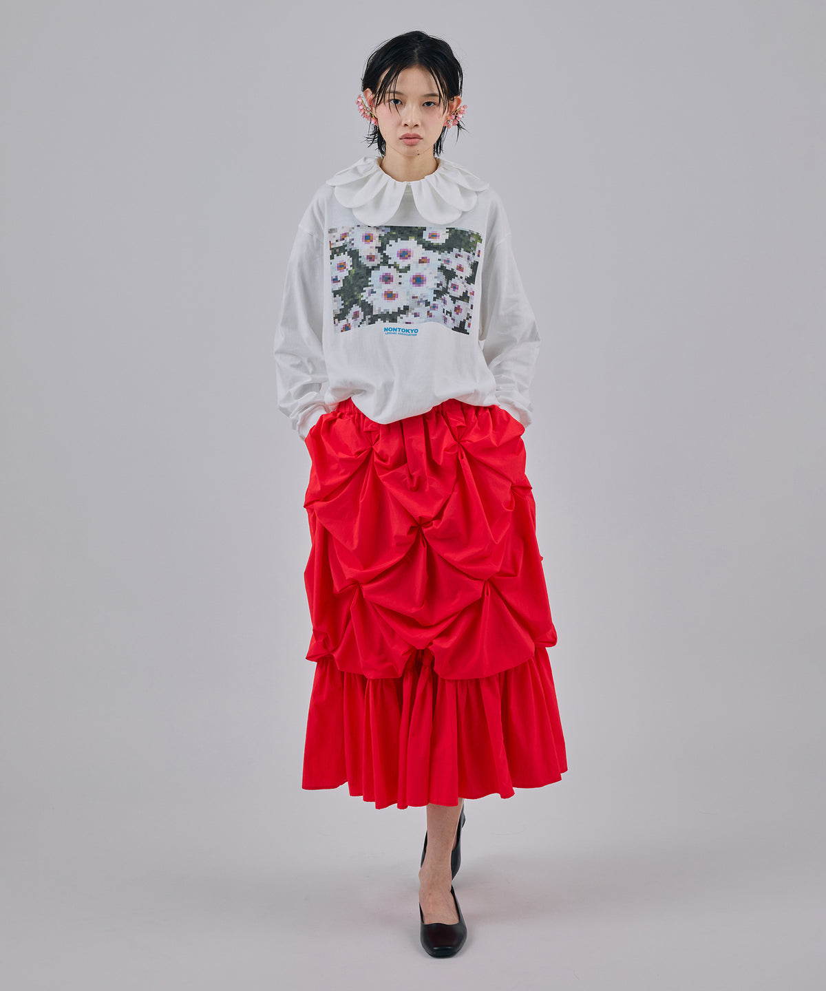 PRINT L/S T-SHIRT(MOSAIC FLOWER)