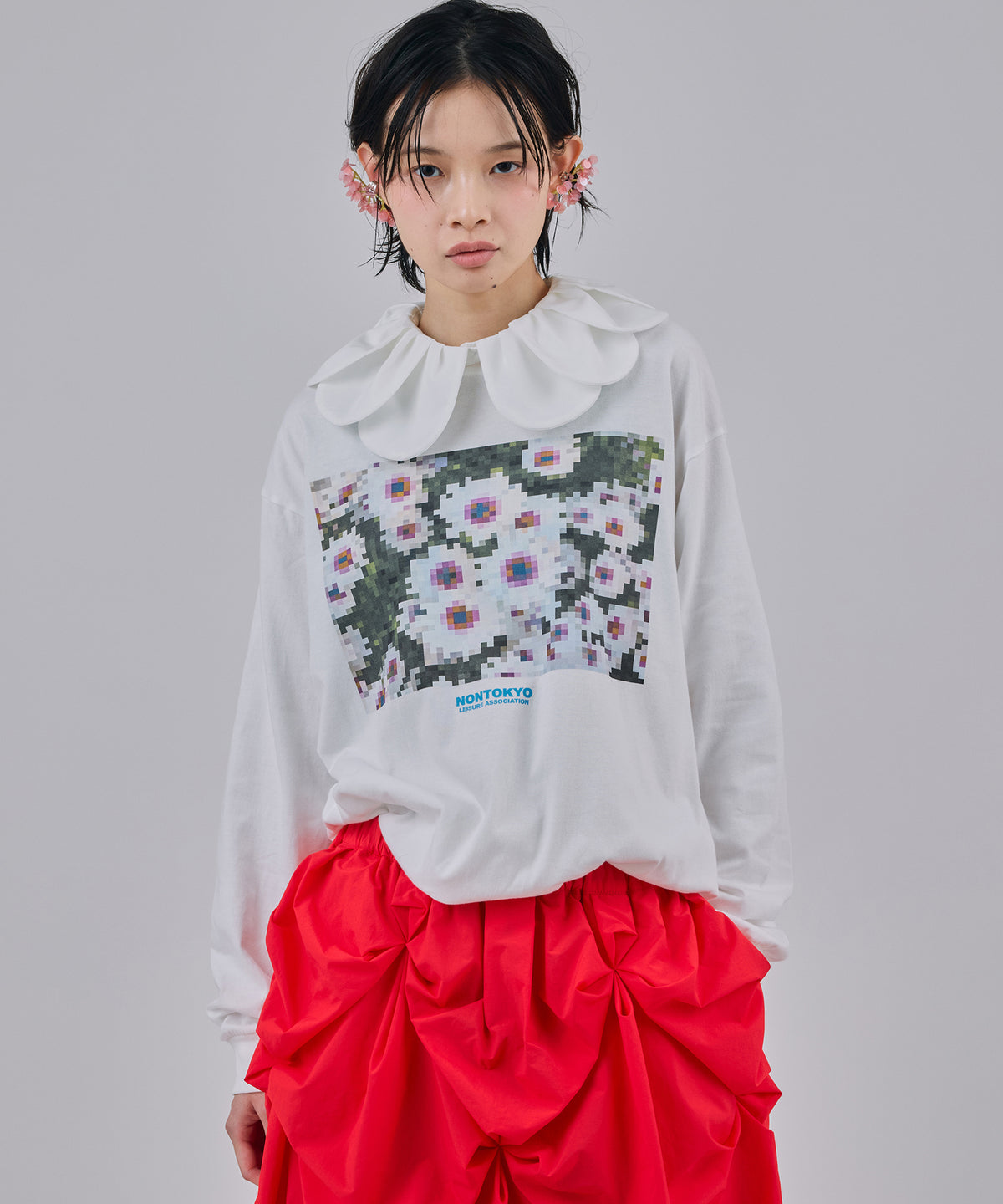 PRINT L/S T-SHIRT(MOSAIC FLOWER)