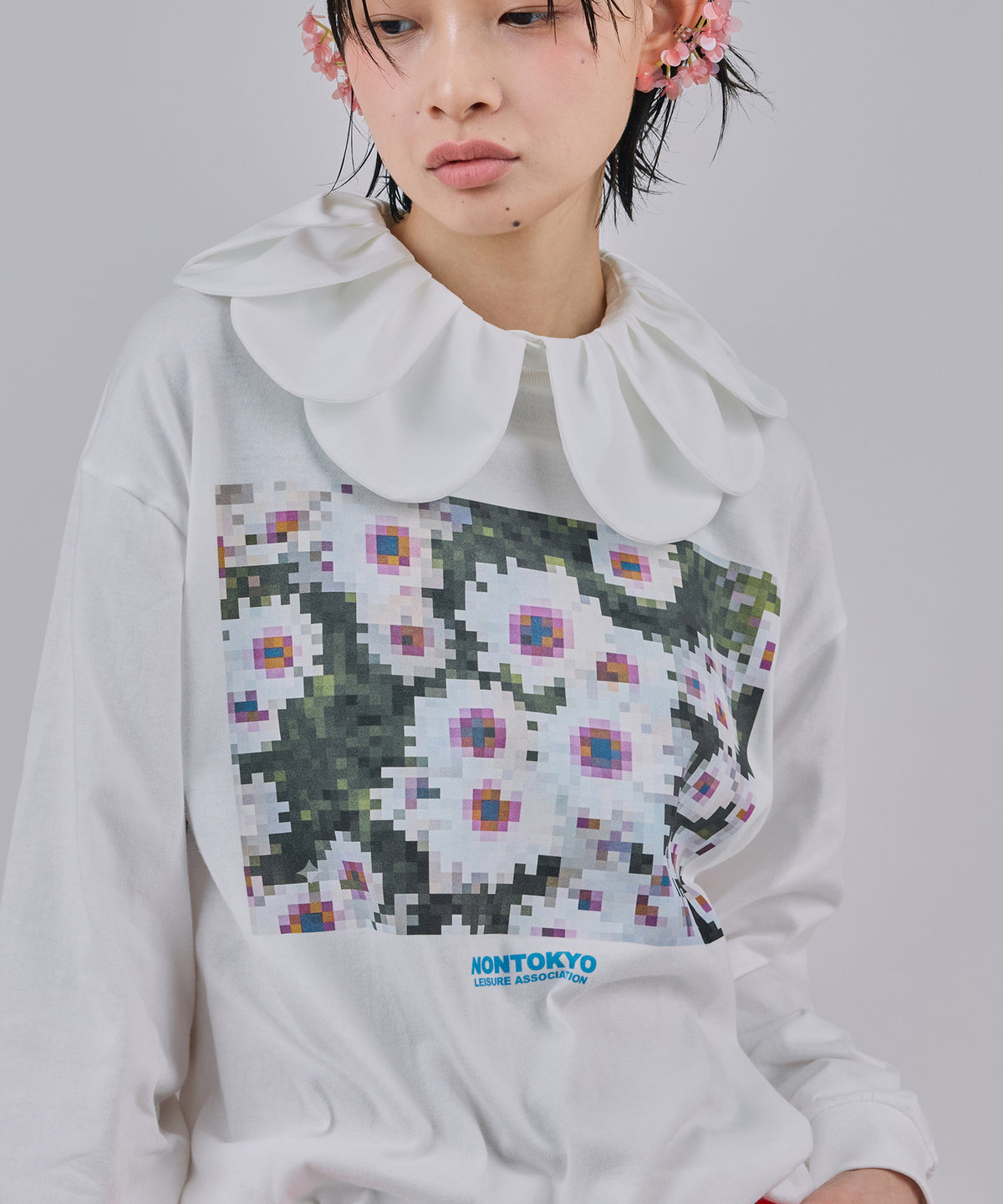 PRINT L/S T-SHIRT(MOSAIC FLOWER)