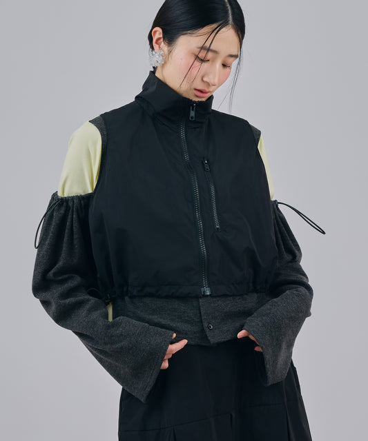 LAMINATED TAFFETA SHORT VEST