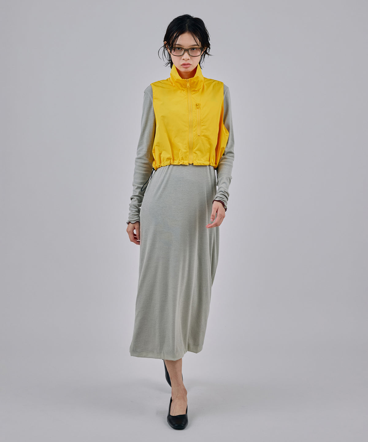 LAMINATED TAFFETA SHORT VEST