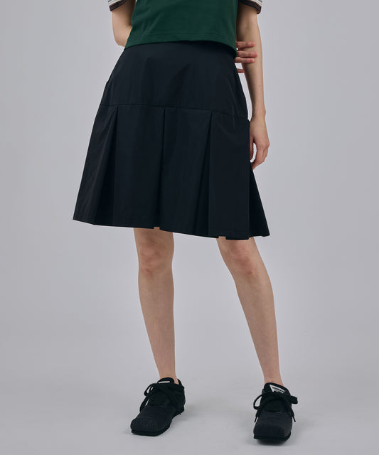 LAMINATED TAFFETA PLEATS MINI SKIRT