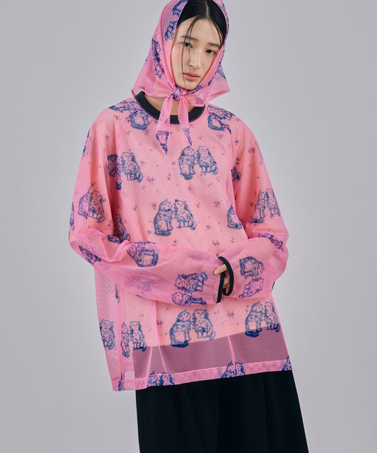 PRINT MESH PULLOVER & SCARF