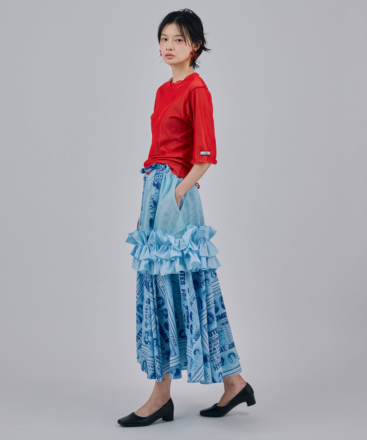 FRILL MESH MINI SKIRT