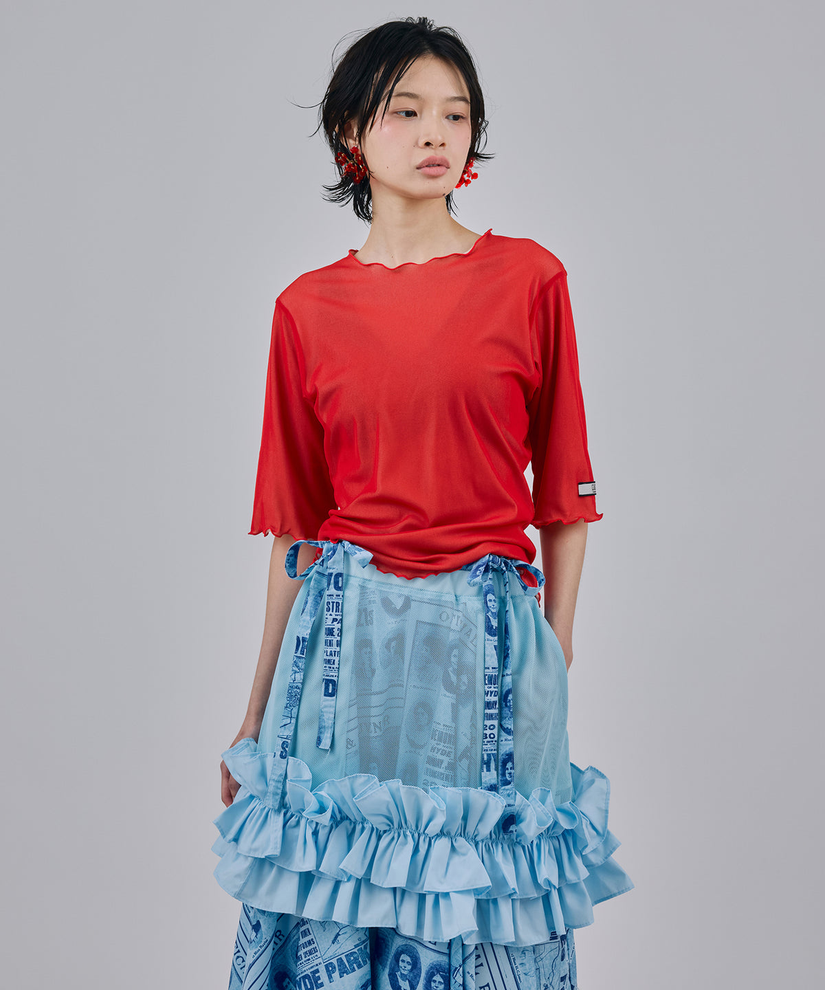 FRILL MESH MINI SKIRT