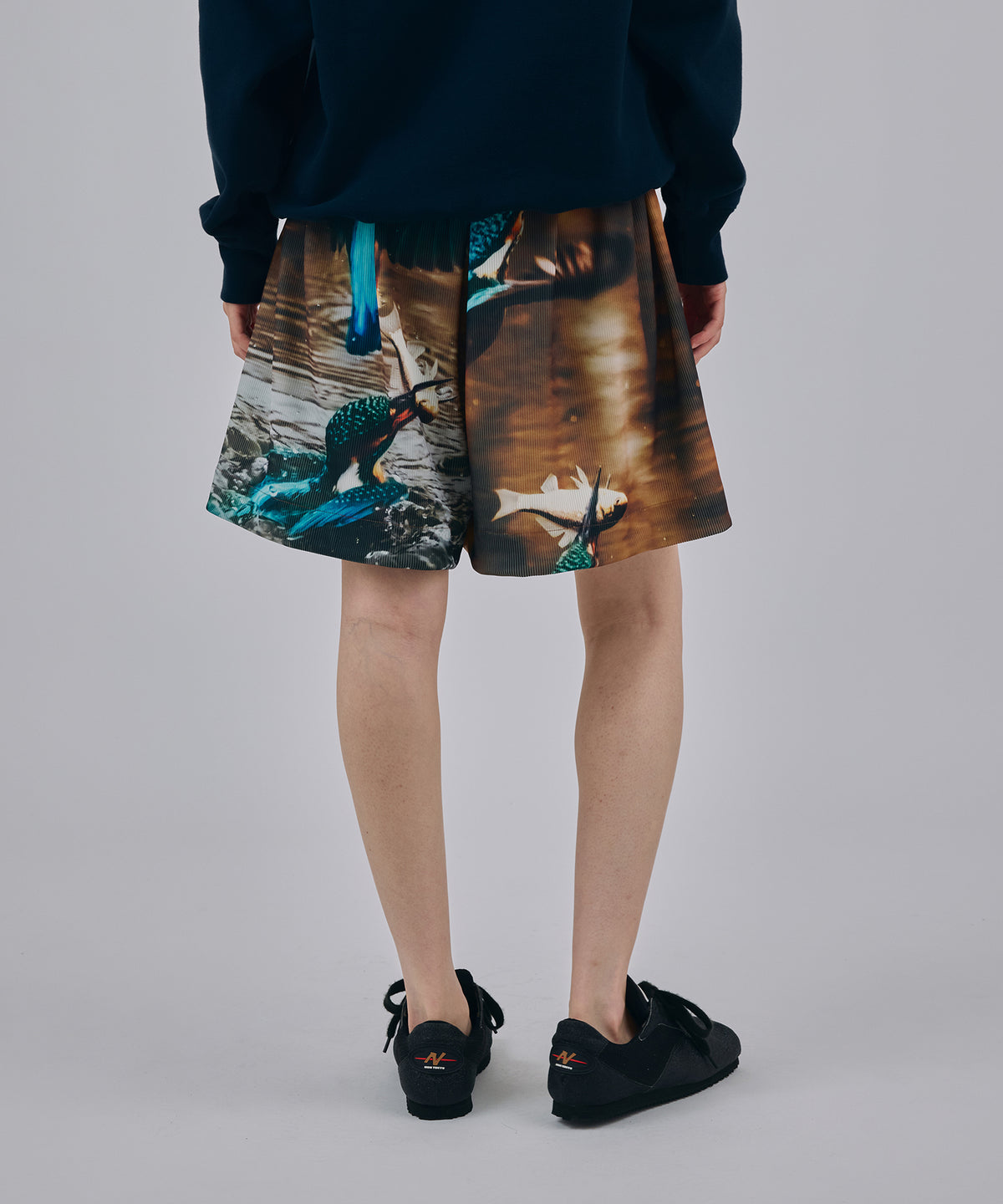 PRINT RIB WIDE SHORTS